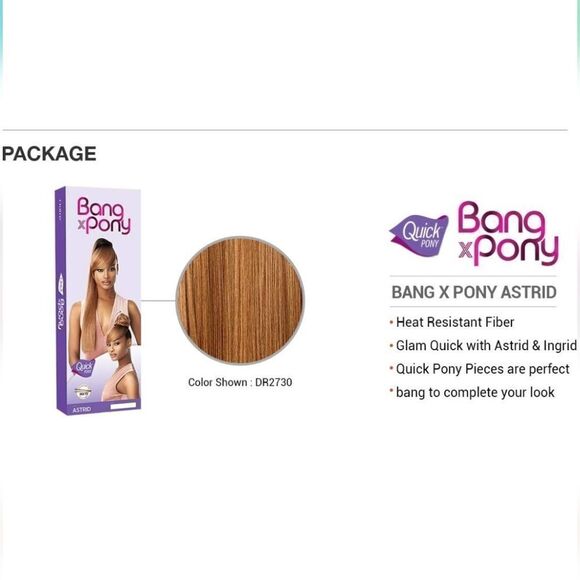 Beautiful bang and ponytail quick weave wig color 2T1/30 hair - Picture 3 of 10